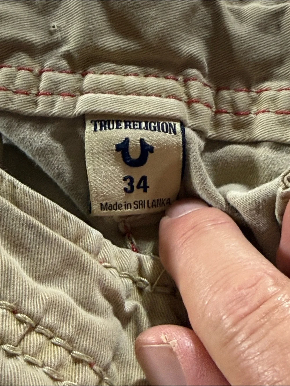 True Religion Cargo Shorts Mens 34 Fits 38 Tan Khaki Utility Y2K Cargo Shorts